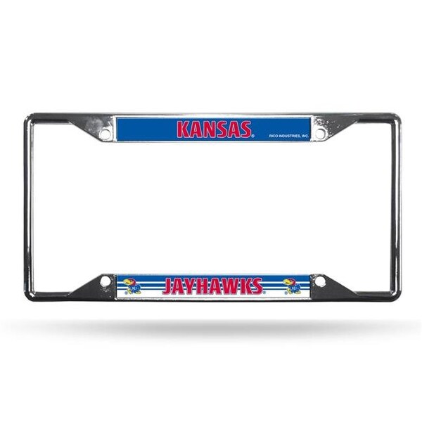 Bookazine Kansas Jayhawks License Plate Frame Chrome EZ View 9474648616 - main
